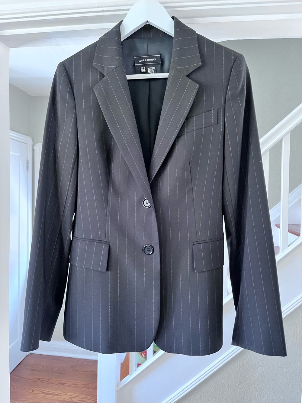 NWT Pinstripe Blazer Suit Jacket in black